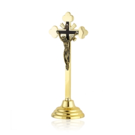 Krzyż metalowy złoty - wys. 19cm - KR31