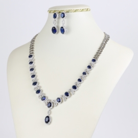 Komplet biżuterii niebieski kryształ Xuping SKO73