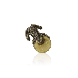 Figurka metalowa - żaba z monetą 10szt FR282