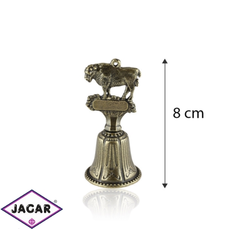 Figurka metalowa dzwonek - żubr FR286