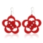 Kolczyki akrylowe kwiatki - czerwone - EA2355