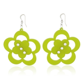 Kolczyki akrylowe kwiatki - zielone - EA2356