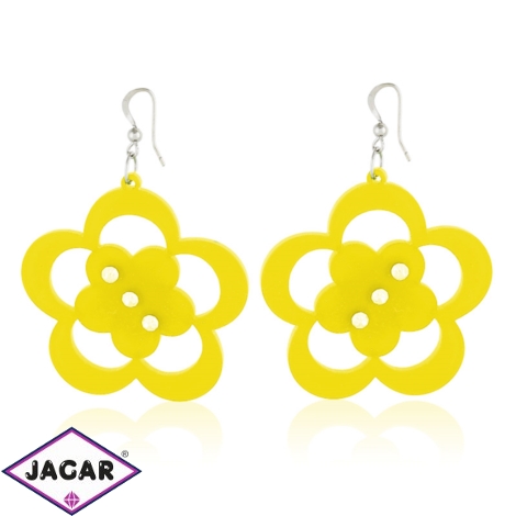 Kolczyki akrylowe kwiatki - żółte - EA2357