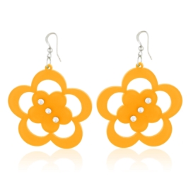 Kolczyki akrylowe kwiatki - pomarańczowe - EA2358