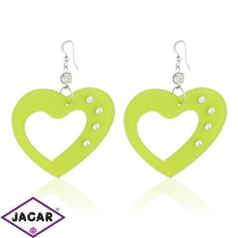 Kolczyki akrylowe serca - zielone - EA2360