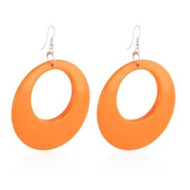 Kolczyki plastikowe koła - pomarańcz neon - EA2453
