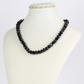 Naszyjnik perła czarna szlifowana - 40cm PER410
