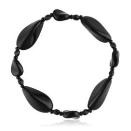 Bransoletka perła czarna szlifowana - PEB46
