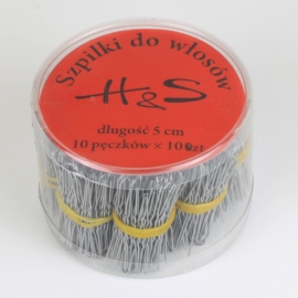 Szpilki do włosów 100szt. - silver 5cm SZPIL60