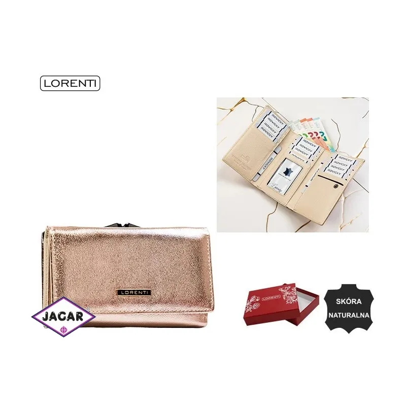 Portfel damski skórzany 55020-MST Rose gold P2256 Portfel damski skórzany 55020-MST Rose gold P2256