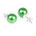 Kolczyki czeskie - perła zielona błysk.1cm PEK2657