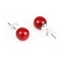 Kolczyki czeskie perła czerwona błysk.0,8cm EA2703