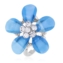 Pierścionek z regulacją niebieski kwiat - PIER133
