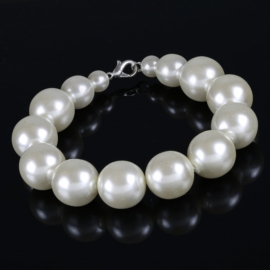Bransoletka czeska perła biała 1,6cm 43/111BRA2245