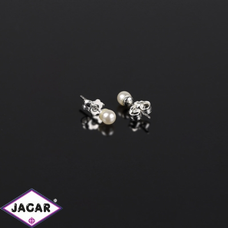 Kolczyki czeskie perła biała 0,4cm 53/148 EA2867
