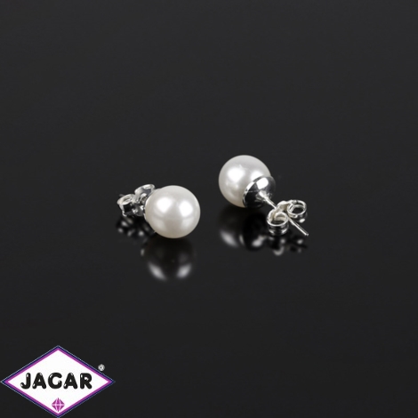 Kolczyki czeskie perła biała 0,8cm 43/103 EA2869