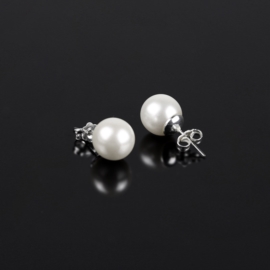 Kolczyki czeskie perła biała 1cm 43/102 EA2870
