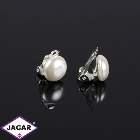 Klipsy czeskie perła biała 1,2cm 43/107 EA2871