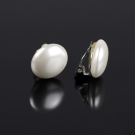 Klipsy czeskie perła biała 1,8cm 43/105 EA2872