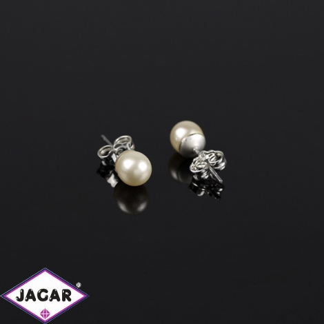 Kolczyki czeskie perła ecru 0,6cm 43/104 EA2873