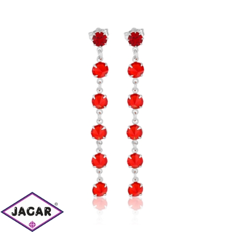 Kolczyki wiszące czeskie kryształy red63/38 EA2920