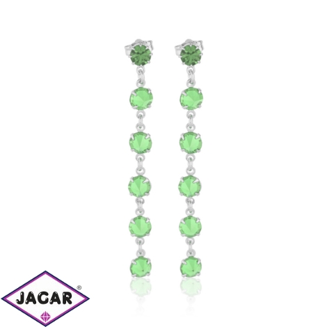 Kolczyki czeskie kryształy j.zielony 63/38 EA3170