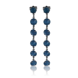 Kolczyki wiszące kryształy blue 53/157 EA3229