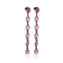 Kolczyki wiszące różowe kryształy 63/38 - EA3305