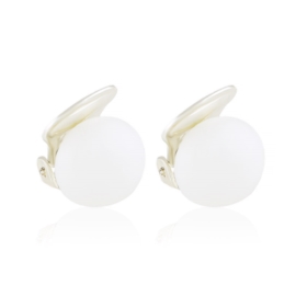 Klipsy czeskie perła biała ml. 0,5cm 43/107 EA3324