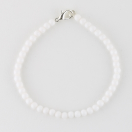 Bransoletka perły białe mleczne 0,4cm 43/1 BRA2765