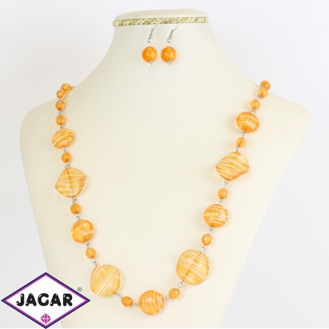 Komplet biżuterii letni - pomarańczowy - KOM237