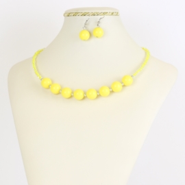 Komplet biżuterii letni - żółty - KOM243