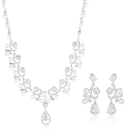 Komplet biżuterii ślubnej z perłami Xuping - SKO94