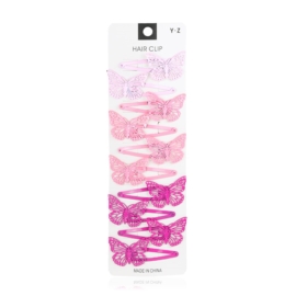 Spinki do włosów - różowe motylki - 10szt - OS750