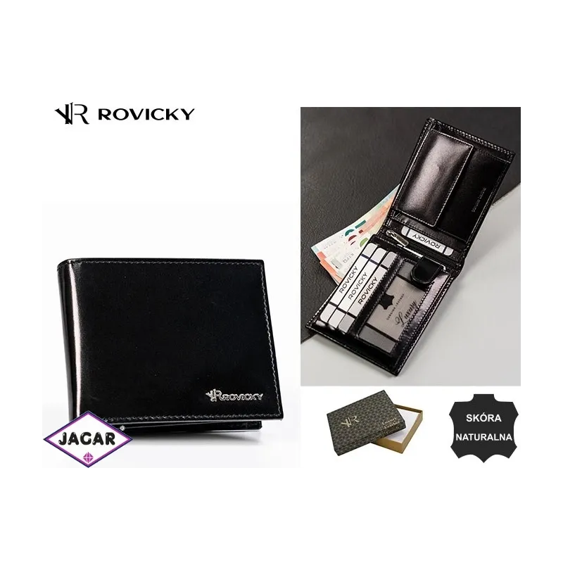 Portfel męski skórzany RV-8190-AAX Black P2276 Portfel męski skórzany RV-8190-AAX Black P2276