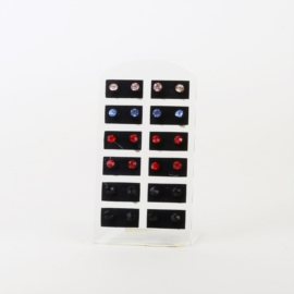Kolczyki na paletce - kryształki - 12szt - EA3388