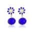 Kolczyki kryształowe kwiatki - blue - EA3505