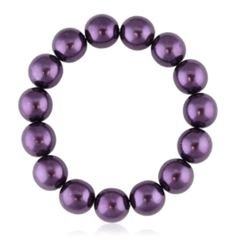 Bransoletka czeskie perły fioletowe - BRA2996