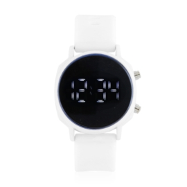 Zegarek LED silikonowy - biały - Z1857