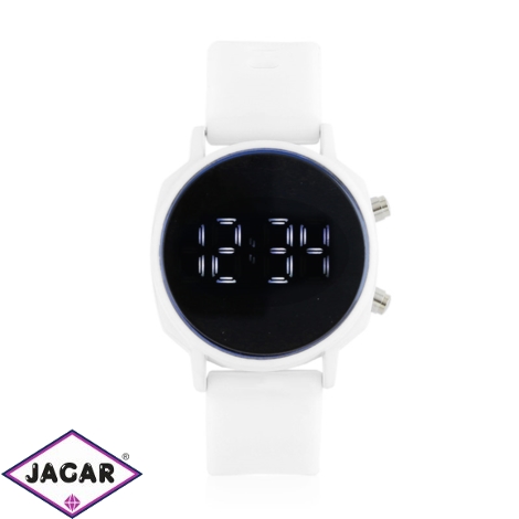 Zegarek LED silikonowy - biały - Z1857