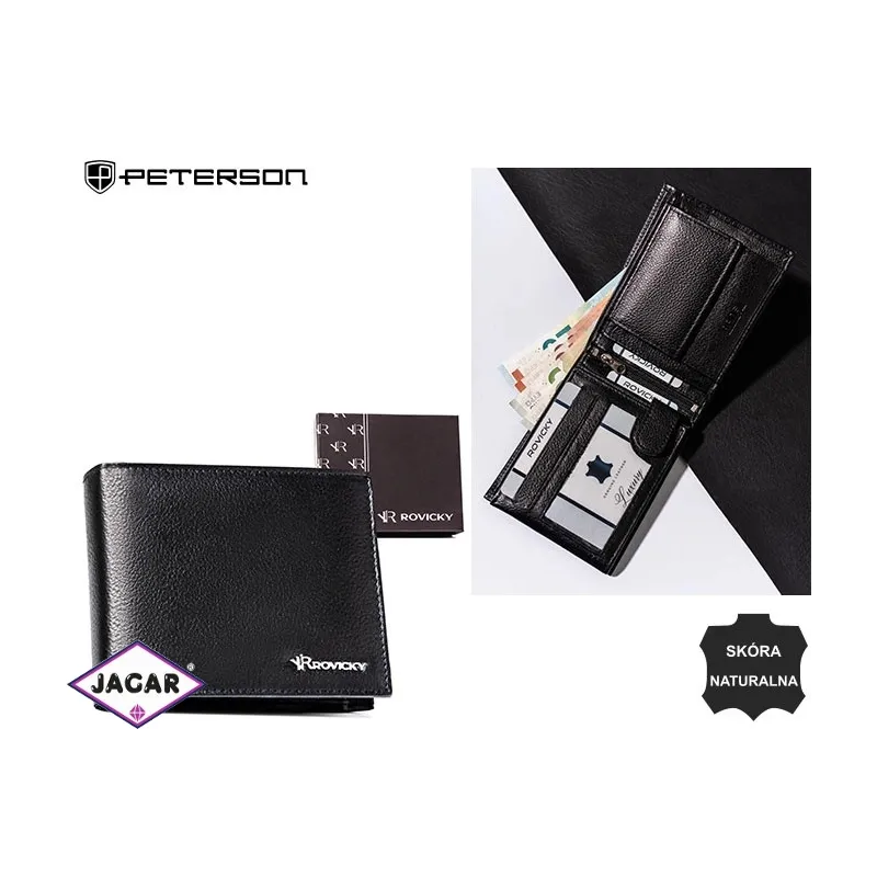 Portfel męski skórzany R-N992-PDM Black P2293 Portfel męski skórzany R-N992-PDM Black P2293