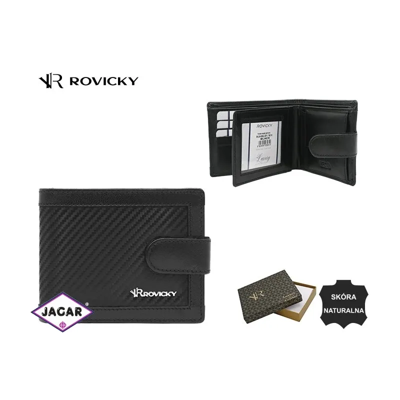 Portfel męski skórzany R-24-06L-CF Black P2296 Portfel męski skórzany R-24-06L-CF Black P2296