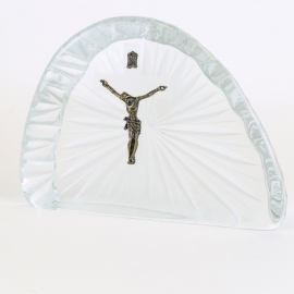 Przycisk szklany - Chrystus na krzyżu PS21