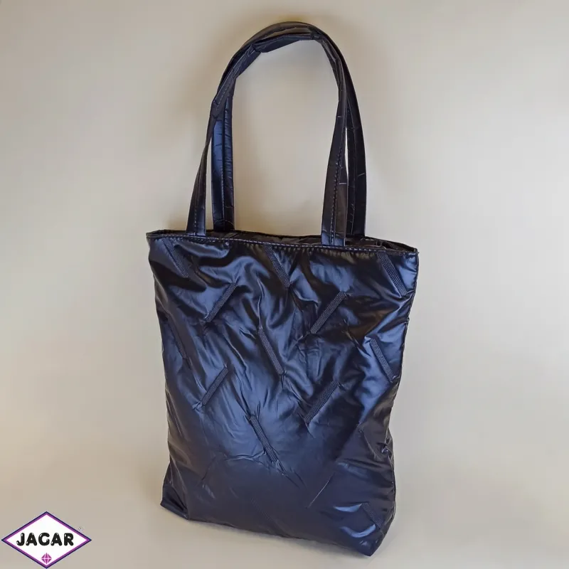 Torba damska shopper pikowana granatowa TD1224 Torba damska shopper pikowana granatowa TD1224