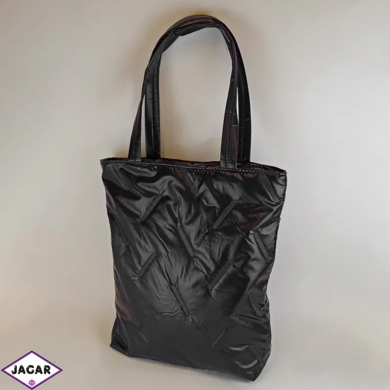 Torba damska shopper pikowana czarna TD1225 Torba damska shopper pikowana czarna TD1225