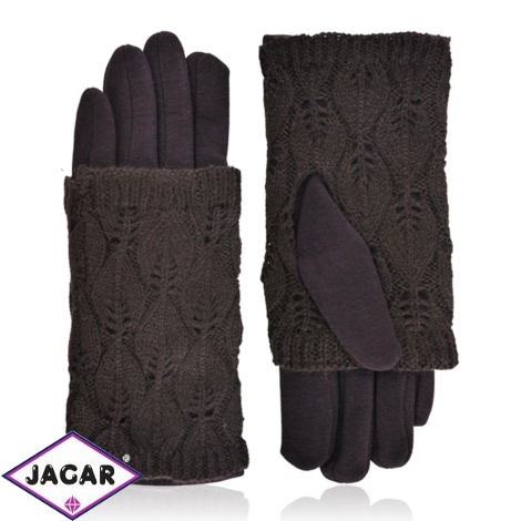 Rękawiczki zimowe podwójne - brązowe - RK570