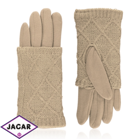 Rękawiczki zimowe podwójne - beżowe - RK571