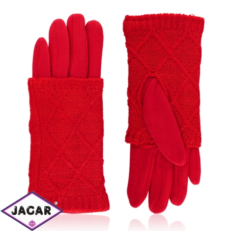Rękawiczki zimowe podwójne - czerwone - RK573