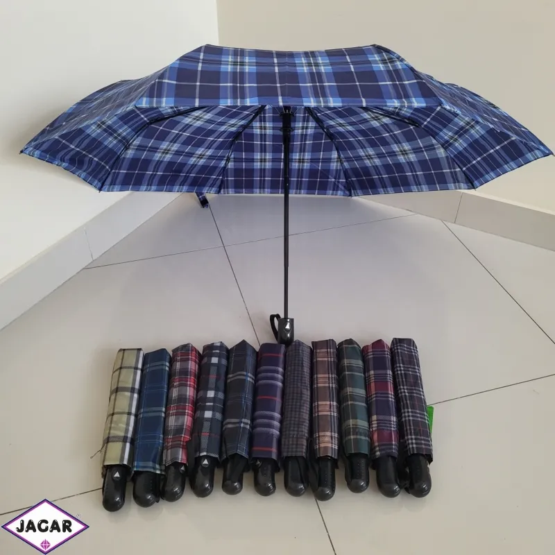 Parasol półautomat w kratkę mix kolorów PAR116 Parasol półautomat w kratkę mix kolorów PAR116