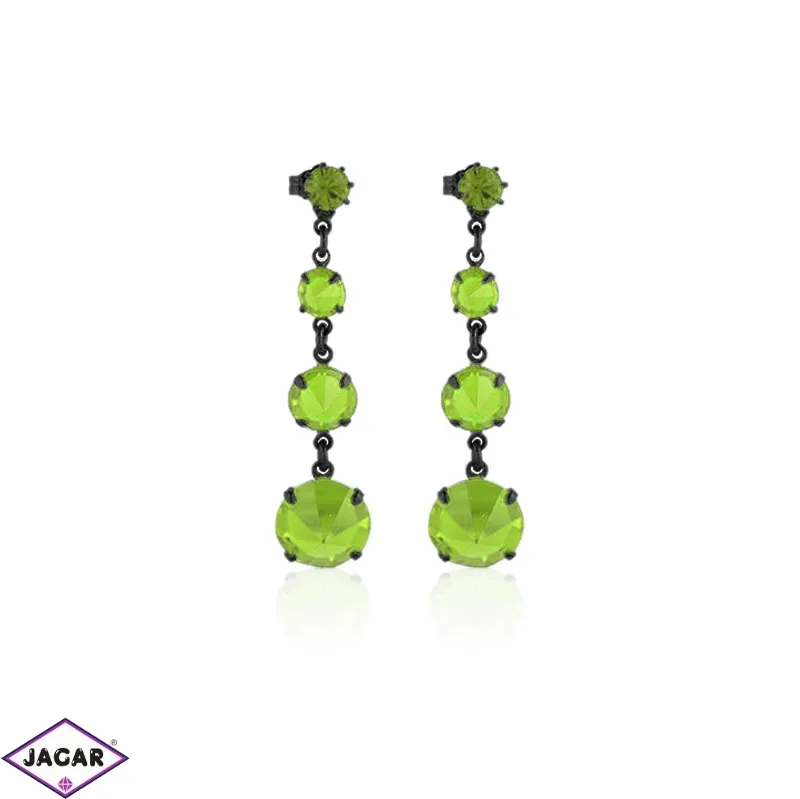 Kolczyki wiszące kryształy green 63/35 - EA1543 Kolczyki wiszące kryształy green 63/35 - EA1543